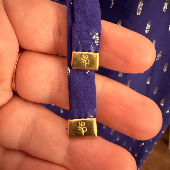 Lilly Pulitzer NWOT Dark Purple Metallic Embellished Halter Top - Picture 5 of 7